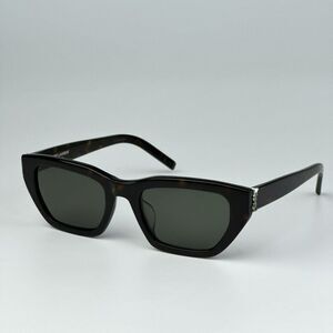 NEW Saint Laurent SLM127/F 002 Havana Green Cat Eye Women Sunglasses